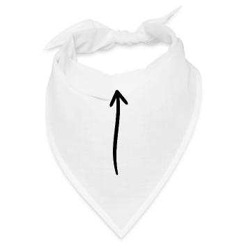 Pfeil nach oben - handgezeichnet - Bandana Dreieckstuch - Weiß - Vorne