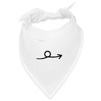 Kringel-Pfeil - handgezeichnet - Bandana Dreieckstuch - Weiß - Vorne