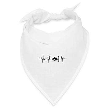 Tuba Kardiogramm - Bandana Dreieckstuch - Weiß - Vorne