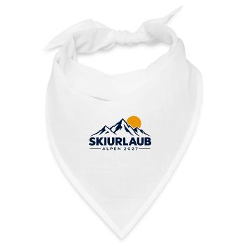 Skiurlaub Alpen 2027 – Skifahren Berge & Winterson - Bandana Dreieckstuch - Weiß - Vorne