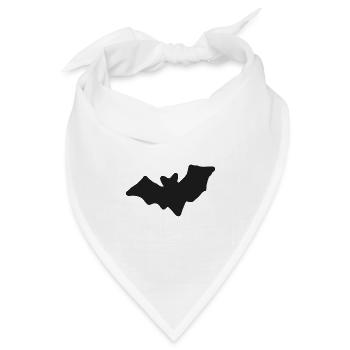 Dunkle Fledermaus, handgezeichnete Silhouette - Bandana Dreieckstuch - Weiß - Vorne