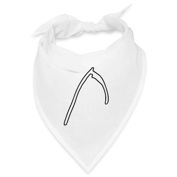 Sense – einfache schwarze Umrisszeichnung - Bandana Dreieckstuch - Weiß - Vorne
