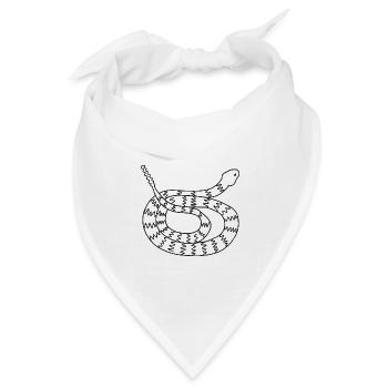 Schlange mit Zickzackmuster – schwarz-weißes Tiermotiv - Bandana Dreieckstuch - Weiß - Vorne