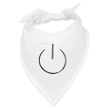 Einschalter handgezeichnet - Bandana Dreieckstuch - Weiß - Vorne