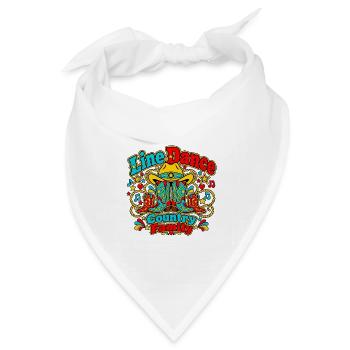 Line Dance Country Familie - Bandana Dreieckstuch - Weiß - Vorne