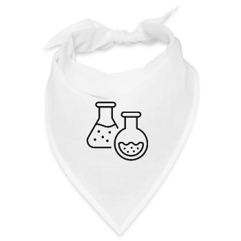 Symbol der Chemie-Laborflaschen-Linie - Bandana Dreieckstuch - Weiß - Vorne
