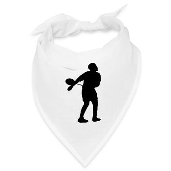 Badminton Spieler - Bandana Dreieckstuch - Weiß - Vorne