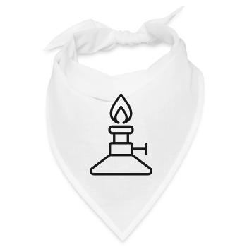 Bunsenbrenner-Labor-Liniensymbol - Bandana Dreieckstuch - Weiß - Vorne