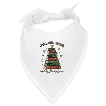 Chapters Cheer & Christmas – Bücher Weihnachten - Bandana Dreieckstuch - Weiß - Vorne