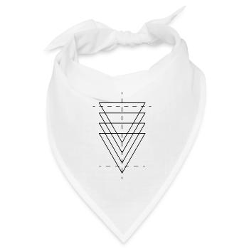 Geometrische Dreiecke - Bandana Dreieckstuch - Weiß - Vorne