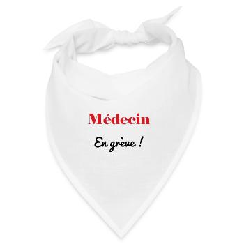 DOKTOR. STREIK. DEMONSTRATION. ARBEIT. HUMOR - Bandana Dreieckstuch - Weiß - Vorne