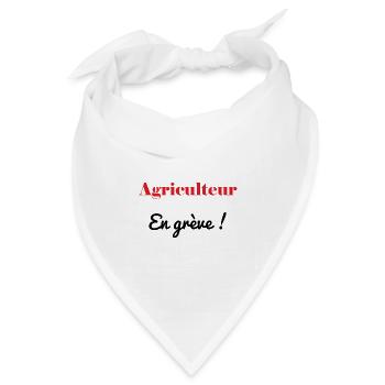 BAUER. STREIK. DEMONSTRATION. ARBEIT. HUMOR - Bandana Dreieckstuch - Weiß - Vorne
