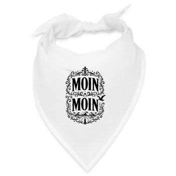 Moin Moin – norddeutscher Gruß mit Möwe - Bandana Dreieckstuch - Weiß - Vorne