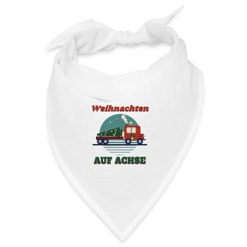 Weihnachten auf Achse – Retro LKW Fernfahrer - Bandana Dreieckstuch - Weiß - Vorne