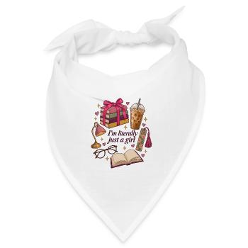 Literally Just A Girl Books Coffee - Bandana Dreieckstuch - Weiß - Vorne