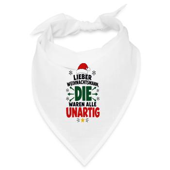 Lieber Weihnachtsmann – Festtage Humor - Bandana Dreieckstuch - Weiß - Vorne