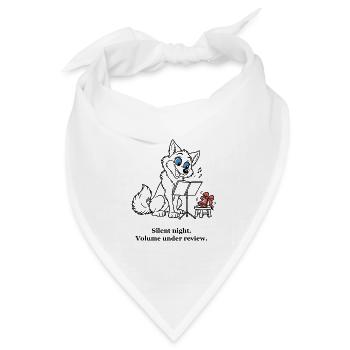 Christmas Wolf probt ein sehr lautes Lied. - Bandana Dreieckstuch - Weiß - Vorne