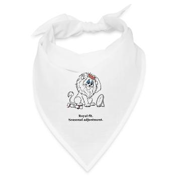 Weihnachtslöwe richtet seine Papierkrone - Bandana Dreieckstuch - Weiß - Vorne