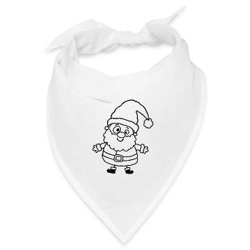 Verspielter Santa im Kinder-Kritzelstil - Bandana Dreieckstuch - Weiß - Vorne