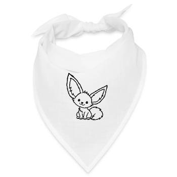 Niedlicher Fennek im Kinder-Kritzelstil - Bandana Dreieckstuch - Weiß - Vorne