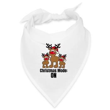 Christmas Mode ON – Lustige Weihnachtselche - Bandana Dreieckstuch - Weiß - Vorne