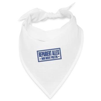 Handwerk Stempel Repariert alles nur nicht Politik - Bandana Dreieckstuch - Weiß - Vorne