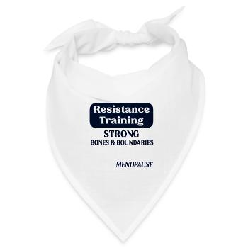 Menopause-Knochen, Widerstandstraining - Bandana Dreieckstuch - Weiß - Vorne
