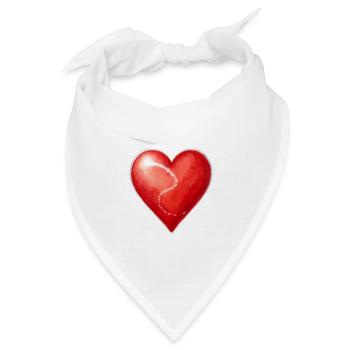 Herz mit einer Sternenspur - Bandana Dreieckstuch - Weiß - Vorne