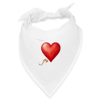 Herz mit Herbstblättern aus den Cévennen - Bandana Dreieckstuch - Weiß - Vorne