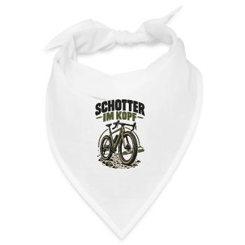 Schotter im Kopf – Gravel Bike - Bandana Dreieckstuch - Weiß - Vorne