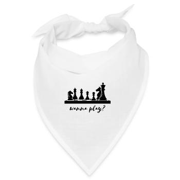 Schachbrett - Bandana Dreieckstuch - Weiß - Vorne