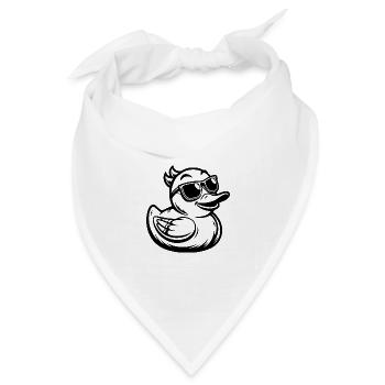 Gummiente mit Sonnenbrille - Bandana Dreieckstuch - Weiß - Vorne
