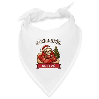 Weihnachtsmodus aktiviert – Faultier, der Weihnachten einhüllt - Bandana Dreieckstuch - Weiß - Vorne