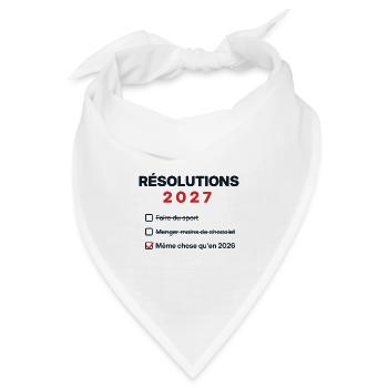 Vorsätze 2027 – Neujahrshumor - Bandana Dreieckstuch - Weiß - Vorne