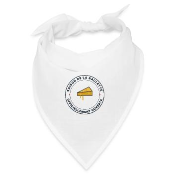 Open Raclette-Saison – Käsehumor - Bandana Dreieckstuch - Weiß - Vorne