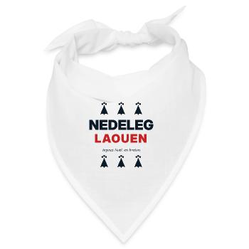 Nedeleg Laouen – Frohe Weihnachten auf Bretonisch - Bandana Dreieckstuch - Weiß - Vorne