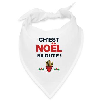 Ch'est Noël biloute – Humor ch'ti Nord - Bandana Dreieckstuch - Weiß - Vorne