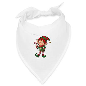 Freche Weihnachtselfe mit Zuckerstange - Bandana Dreieckstuch - Weiß - Vorne