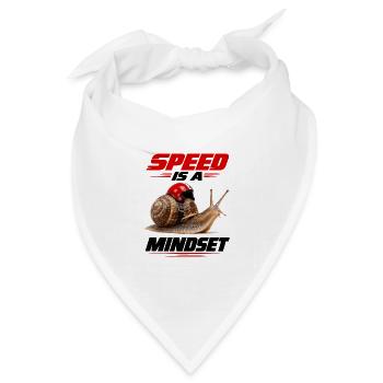  Speed Is A Mindset Schnecke Mit Rennhelm Und - Bandana Dreieckstuch - Weiß - Vorne