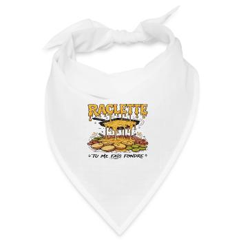 Raclette, Raclette-Fächer, geschmolzener Käse - Bandana Dreieckstuch - Weiß - Vorne