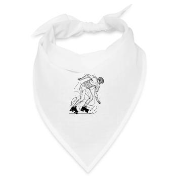 Rollschuhläufer Zeichnung - Bandana Dreieckstuch - Weiß - Vorne