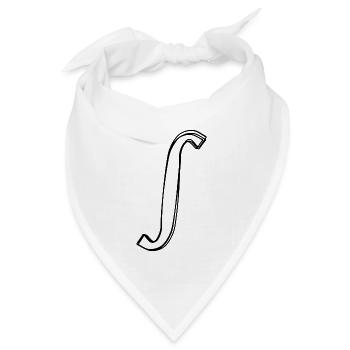 Integralzeichen handgezeichnet - Bandana Dreieckstuch - Weiß - Vorne