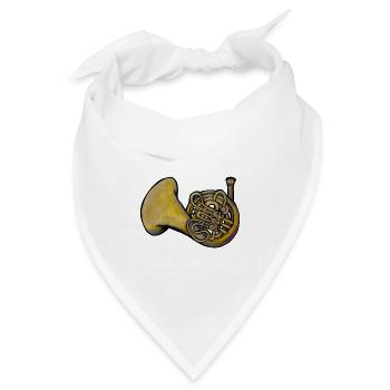 Aquarell-Messinghorn - Bandana Dreieckstuch - Weiß - Vorne