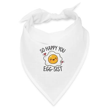 So happy you egg-sist Eier Wortwitz - Bandana Dreieckstuch - Weiß - Vorne