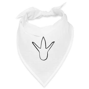 Dinospur handgezeichnet - Bandana Dreieckstuch - Weiß - Vorne