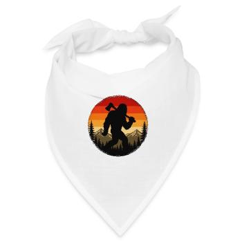 Bigfoot mit Axt - Bandana Dreieckstuch - Weiß - Vorne