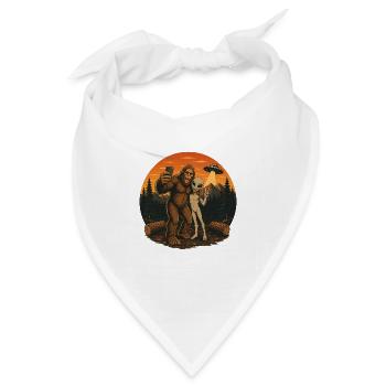 Bigfoot Alien Selfie - Bandana Dreieckstuch - Weiß - Vorne