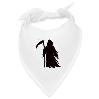 Sensenmann Tod Silhouette - Bandana Dreieckstuch - Weiß - Vorne