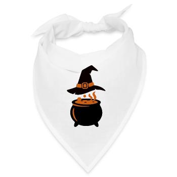 Hexenkessel Zauberhut Icon - Bandana Dreieckstuch - Weiß - Vorne