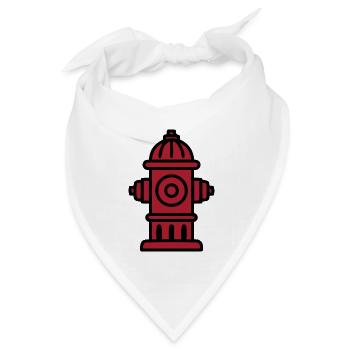 Feuerwehr Hydrant Icon - Bandana Dreieckstuch - Weiß - Vorne